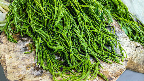 High angle view of vegetables in market