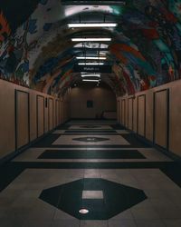 Interior of illuminated tunnel