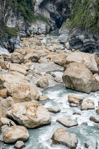 River flowing through rocks