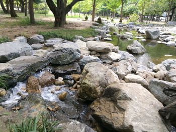 Stream flowing through rocks