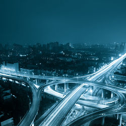 High angle view of elevated road in city