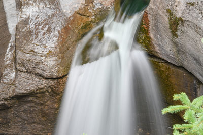 Low angle view of waterfall