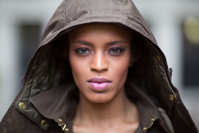 Close-up portrait of young woman