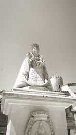 Low angle view of statue against clear sky