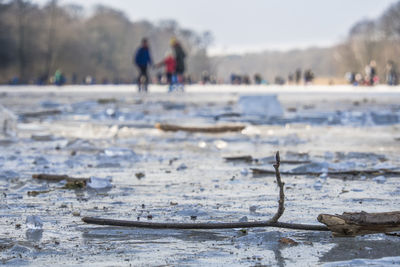 Scenic view of water during winter