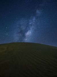 Scenic view of mountain at night