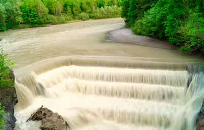 Scenic view of waterfall