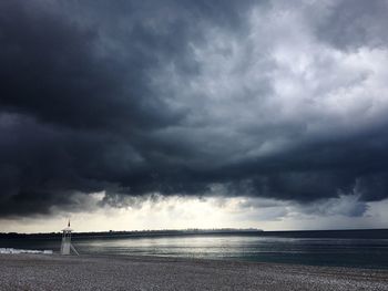 Storm clouds over sea