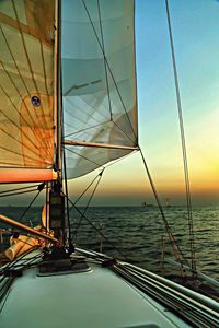 Boat sailing in sea