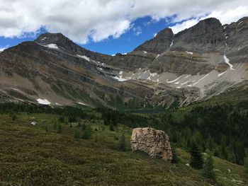 Scenic view of mountains against sky