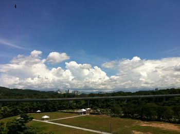 Scenic view of landscape against cloudy sky