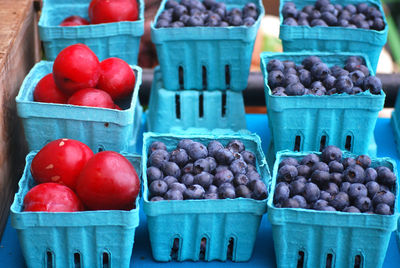 Various fruits for sale at market stall