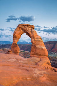 Rock formation against sky