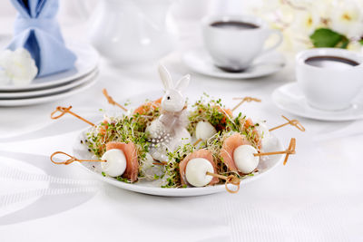 High angle view of food on table
