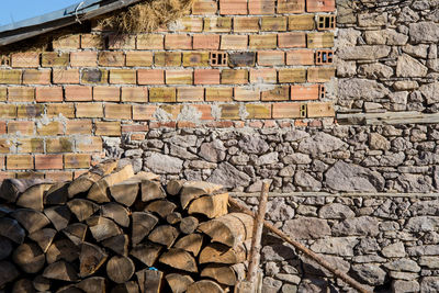 Stack of stone wall