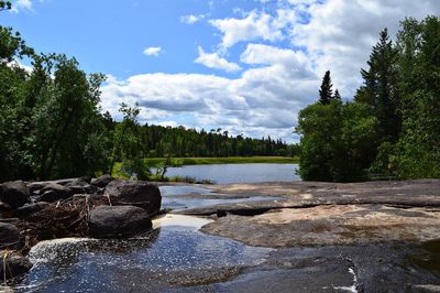 Scenic view of river against sky