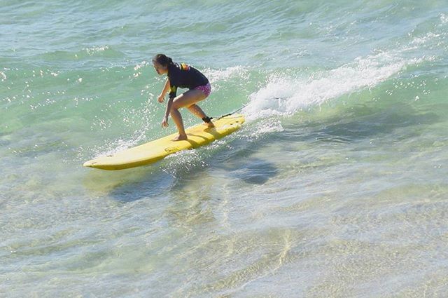 water, sea, animal themes, high angle view, waterfront, swimming, wave, motion, one animal, rippled, full length, jumping, one person, dog, splashing, nature, surf, day, pets, sunlight