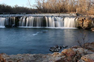 Scenic view of waterfall