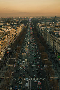 High angle view of traffic on city street