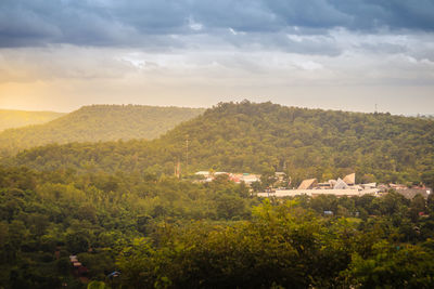 Scenic view of townscape against sky