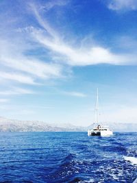 Boats sailing in sea