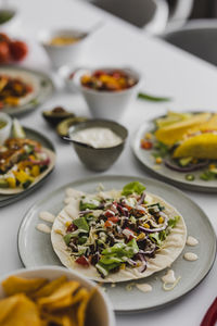 Healthy feast with various mexican food