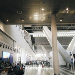 Group of people in airport building