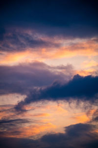 Low angle view of orange sky