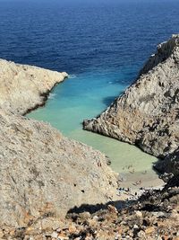 High angle view of sea shore