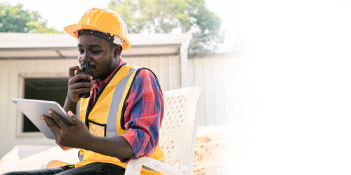 Man using mobile phone