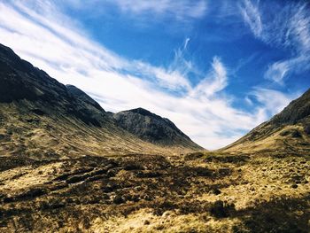 Scenic view of mountains against sky