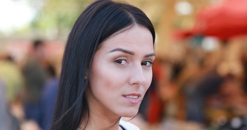 Close-up portrait of a young woman