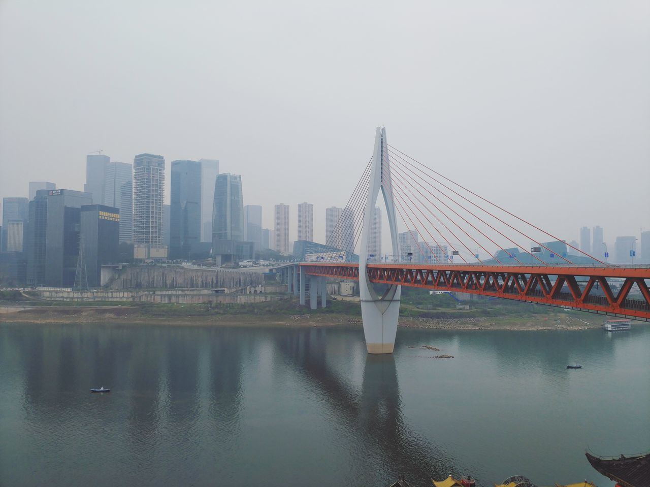 VIEW OF BRIDGE OVER RIVER AGAINST SKY