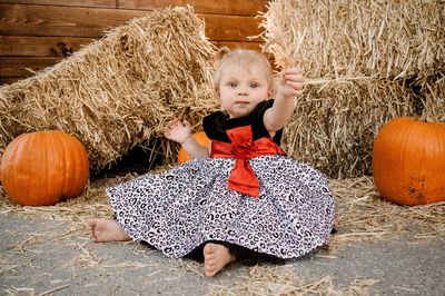 Full length portrait of cute baby boy