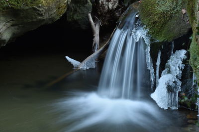 Scenic view of waterfall