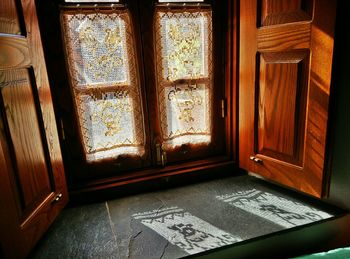 Close-up of old wooden door