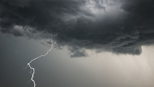 Low angle view of lightning in sky