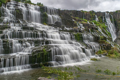 Scenic view of waterfall