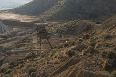 High angle view of land