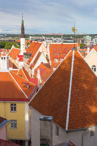 View of residential district against sky