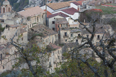 Ruin of an old building, ghost town romagnano al monte, italy