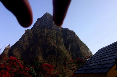 Low angle view of mountain against sky