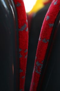 Close up of red fabric