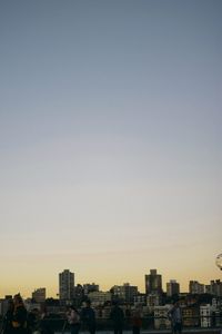 Cityscape against clear sky