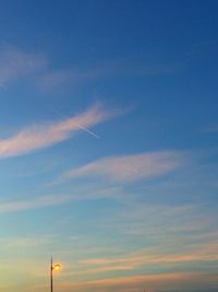 Low angle view of sky at sunset