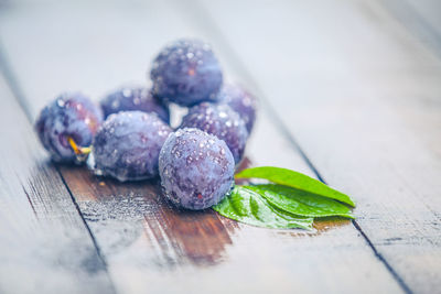 Close-up of fruits on table