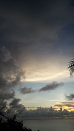 Scenic view of sea against sky at sunset