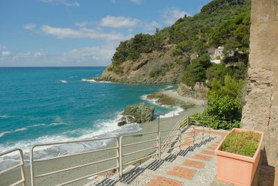 Landscape of ligurian sea in bonassola, la spezia, liguria, italy.