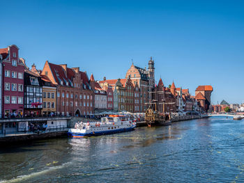 The old town from the motlawa river. gdansk, poland. photo was taken 08.08.2020.