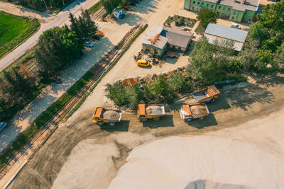 High angle view of people on beach